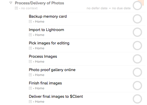 OmniFocus Photography Delivery Workflow