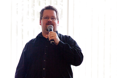 Aaron Hockley speaking at WordCamp Seattle